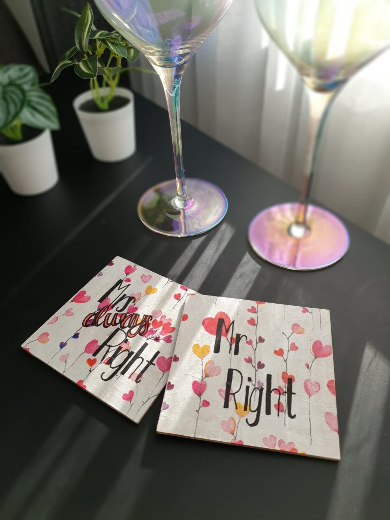 Untersetzer "Mr. & Mrs. Right"